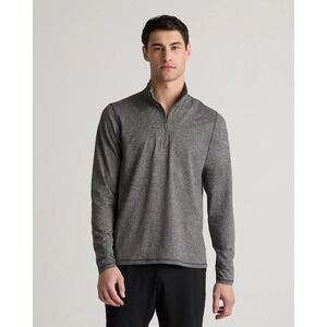 Quince Men's Flowknit Performance Half-Zip Heather Grey EUC Size 2XL